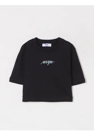 T-shirt crop stampata in cotone Msgm Kids