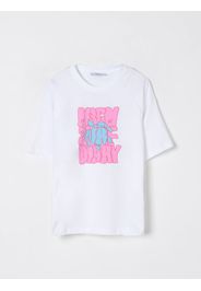 T-shirt in cotone con stampa logo Msgm Kids