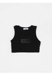 Canotta crop in cotone con logo Msgm Kids