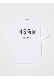 T-shirt in cotone con stampa logo Msgm Kids