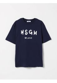 T-shirt in cotone con stampa logo Msgm Kids