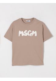 T-shirt in cotone con stampa logo Msgm Kids