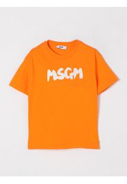 T-shirt in cotone con stampa logo Msgm Kids