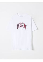 T-shirt in cotone con stampa logo Msgm Kids