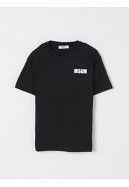 T-shirt in cotone con stampa logo Msgm Kids
