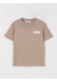 T-shirt in cotone con stampa logo Msgm Kids