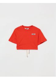 T-shirt crop in cotone con logo Msgm Kids