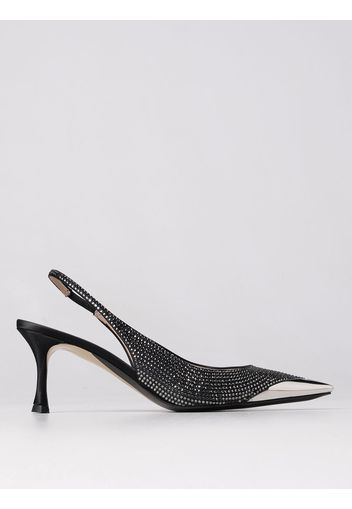 Slingback N° 21 in raso con strass all over