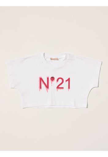 T-shirt cropped N°21 con logo