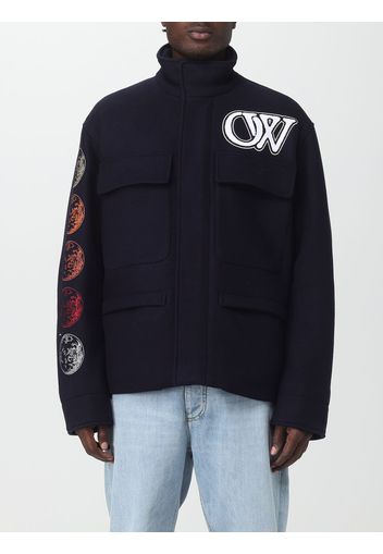 Giacca Varsity Militare Off-White in lana vergine con fasi lunari