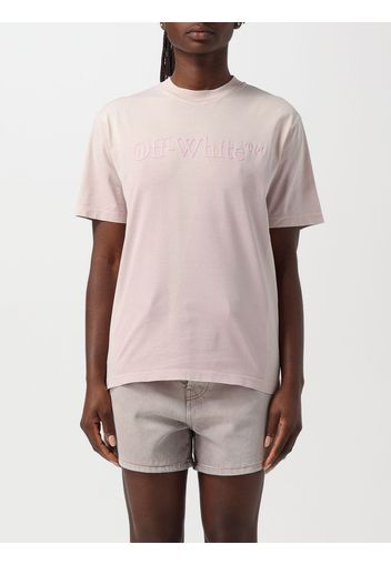 T-shirt Off-White in cotone con logo ricamato