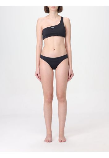 Bikini Off-White in tessuto elasticizzato