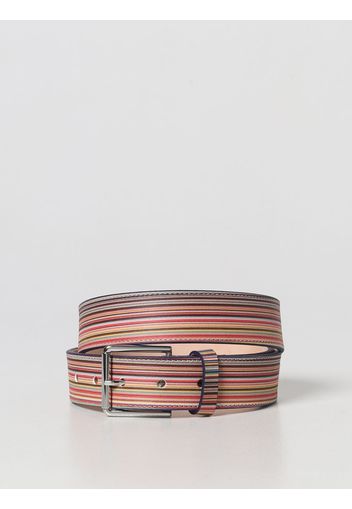 Cintura Paul Smith in pelle con stripes stampate all over