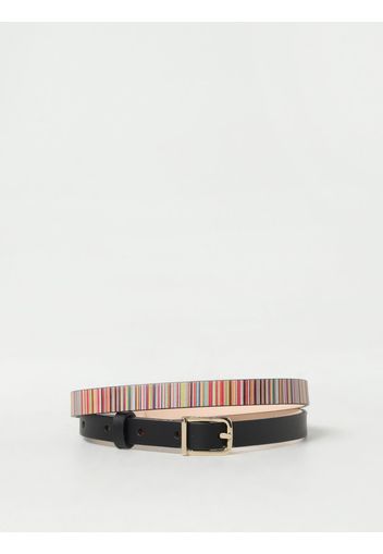 Cintura Signature Stripe Paul Smith in pelle stampata