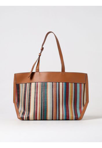 Borsa Paul Smith in pelle e rafia stampa multicolor