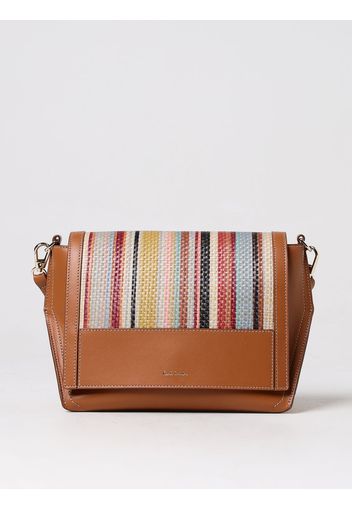 Borsa Paul Smith in pelle e rafia con stampa multicolor