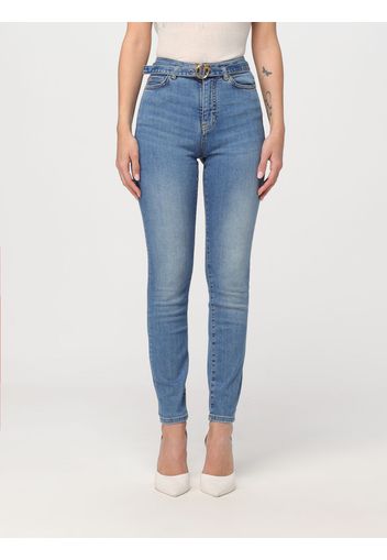 Jeans Pinko in denim con cinta logo