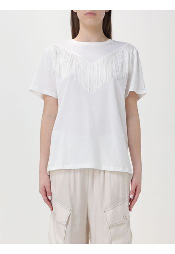 T-shirt Pinko in cotone con frange