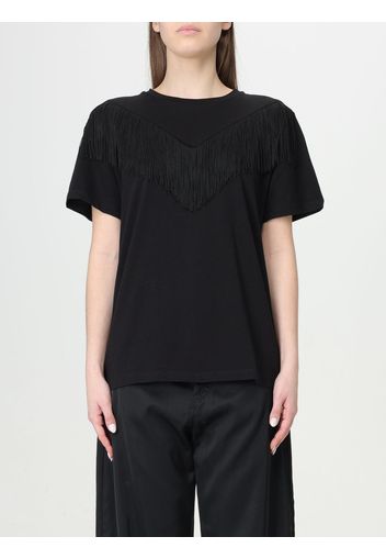 T-shirt Pinko in cotone con frange