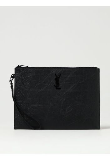 Clutch Saint Laurent in pelle stampa cocco