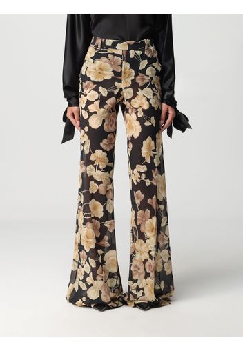 Pantalone Saint Laurent in seta con stampa floreale