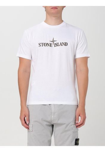 T-shirt Stone Island in cotone con stampa logo