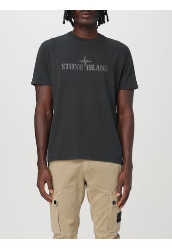 T-shirt Stone Island in cotone con stampa logo