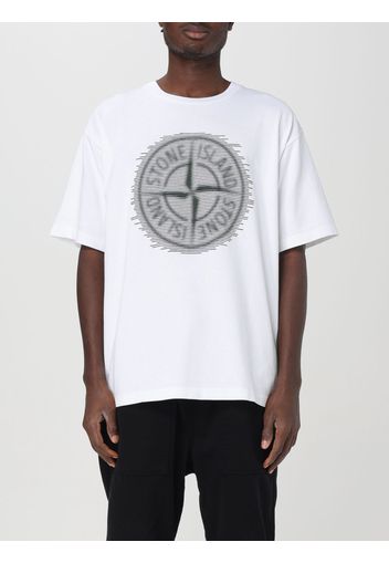 T-shirt Stone Island in cotone con stampa logo