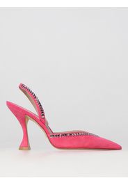 Slingback Stuart Weitzman in camoscio con strass a goccia