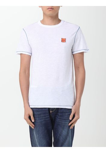 T-shirt Sun 68 in cotone con patch logo e cuciture a contrasto