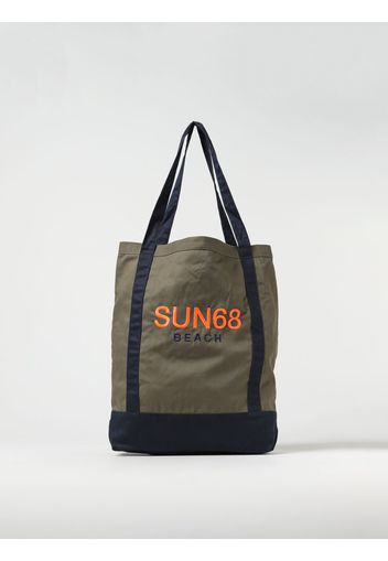 Borsa Sun 68 in cotone con logo ricamato a contrasto