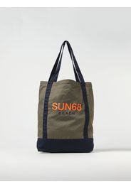 Borsa Sun 68 in cotone con logo ricamato a contrasto