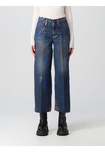 Jeans cropped Tanaka con schizzi di pittura