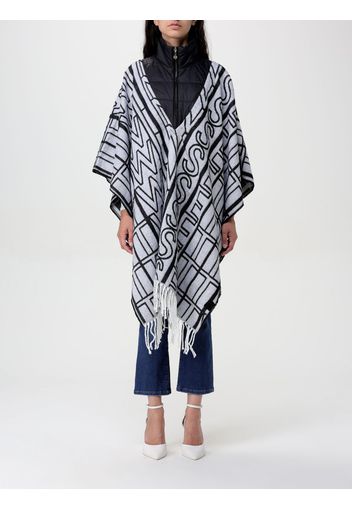 Poncho Twinset in viscosa con logo jacquard