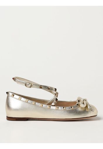 Ballerina Rockstud Valentino Garavani in nappa laminata