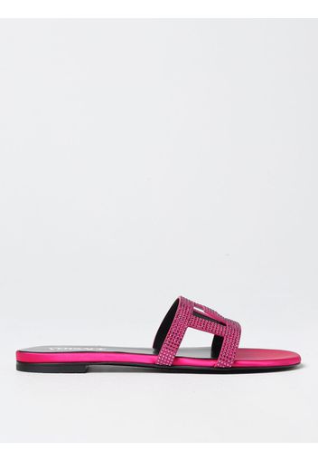 Sliders Versace in raso e suede