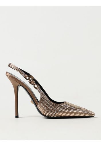 Slingback Medusa '95 Versace in raso con strass