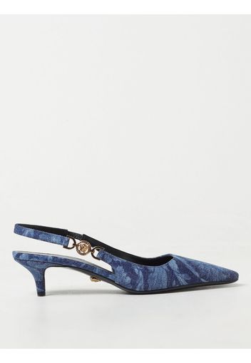 Slingback Versace in denim barocco