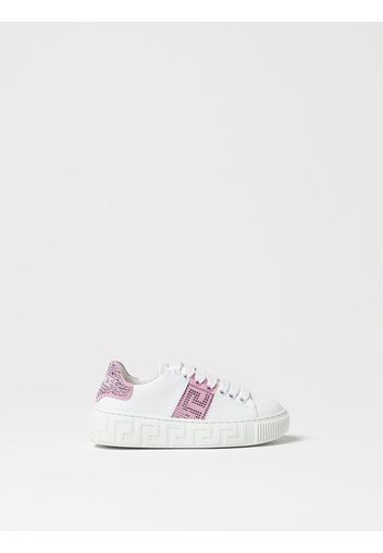 Sneakers La Greca Versace Young in pelle con strass