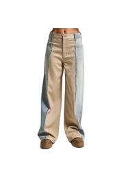 Jeans Baggy Asimmetrico Vita Media Donna  Mega