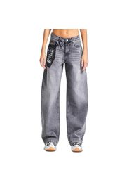 Jeans Baggy Tapered con dettagli moderni vita media donna