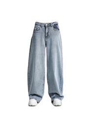 Jeans Baggy Tapered vita media denim donna