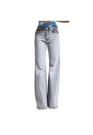 Jeans Flare vita media cotone rigido donna