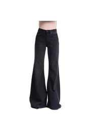 Jeans Flare vita media cotone rigido donna
