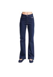 Jeans Flare vita alta denim rigido strutturato donna