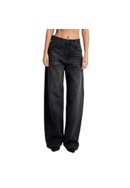 Jeans Loose graphite vita media donna  Rhinestone