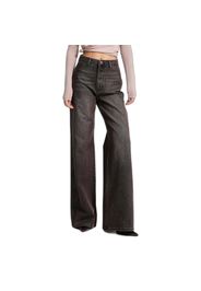 Jeans Loose vita media cotone rigido donna