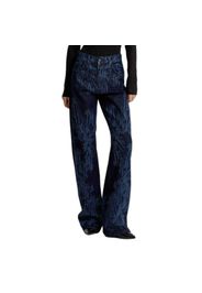 Jeans Loose vita media cotone rigido donna  Rhinestone