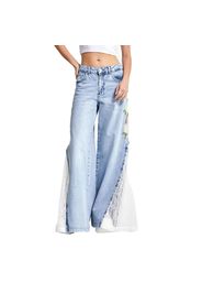 Jeans Palazzo Wide Leg fluido vita alta donna