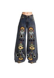 Jeans Palazzo Wide Leg fluido vita media cotone donna